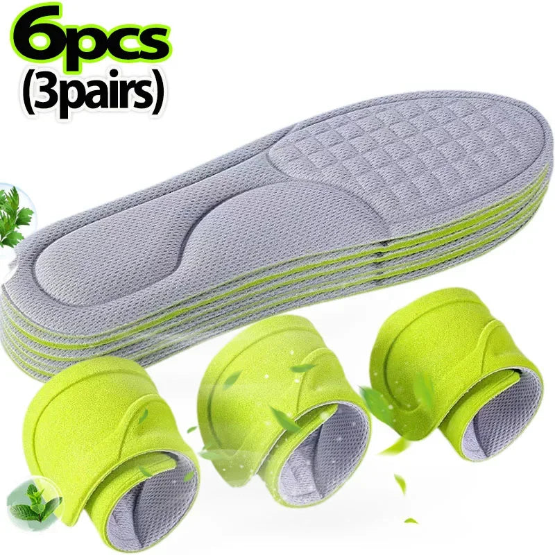 2/12pcs Unisex Memory Foam Orthopedic Insoles Deodorizing Insole Shoes Sports Absorbs Sweat Soft Antibacterial Shoe Accessories