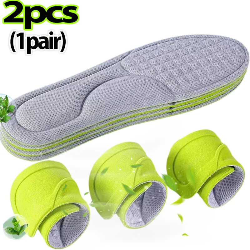 2/12pcs Unisex Memory Foam Orthopedic Insoles Deodorizing Insole Shoes Sports Absorbs Sweat Soft Antibacterial Shoe Accessories