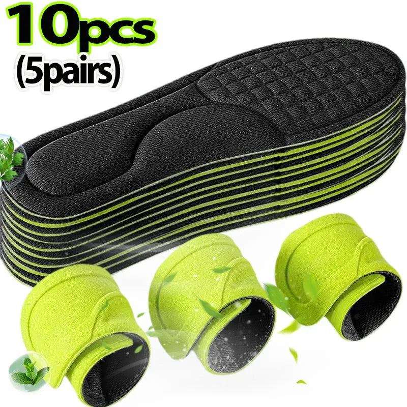 2/12pcs Unisex Memory Foam Orthopedic Insoles Deodorizing Insole Shoes Sports Absorbs Sweat Soft Antibacterial Shoe Accessories