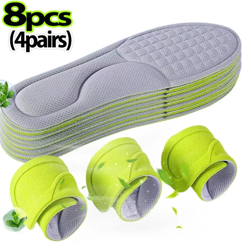 2/12pcs Unisex Memory Foam Orthopedic Insoles Deodorizing Insole Shoes Sports Absorbs Sweat Soft Antibacterial Shoe Accessories