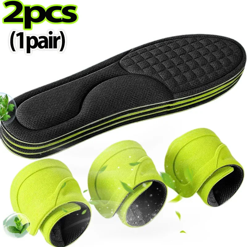 2/12pcs Unisex Memory Foam Orthopedic Insoles Deodorizing Insole Shoes Sports Absorbs Sweat Soft Antibacterial Shoe Accessories