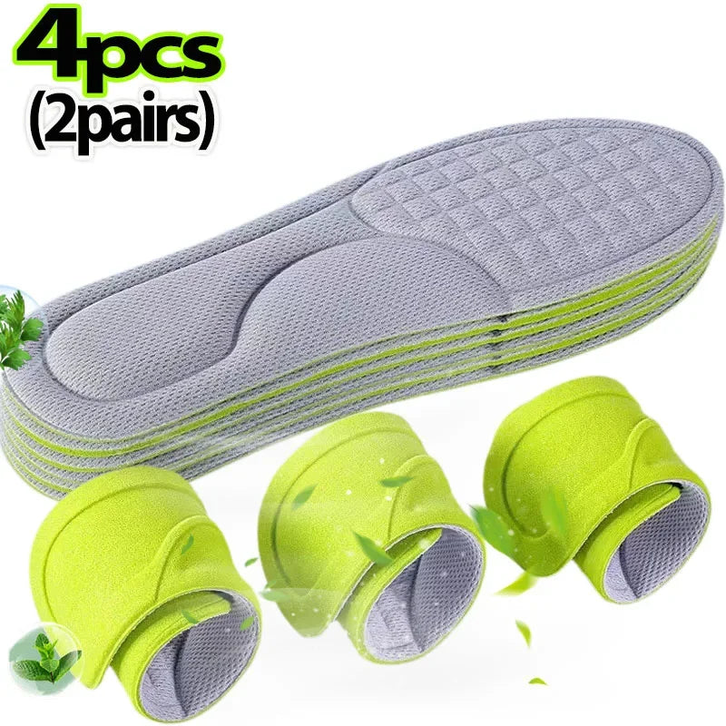 2/12pcs Unisex Memory Foam Orthopedic Insoles Deodorizing Insole Shoes Sports Absorbs Sweat Soft Antibacterial Shoe Accessories