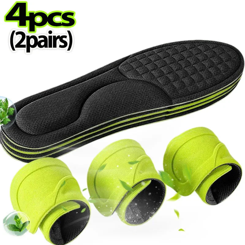 2/12pcs Unisex Memory Foam Orthopedic Insoles Deodorizing Insole Shoes Sports Absorbs Sweat Soft Antibacterial Shoe Accessories