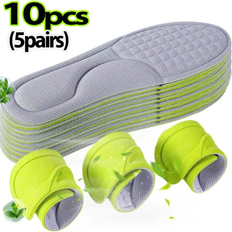 2/12pcs Unisex Memory Foam Orthopedic Insoles Deodorizing Insole Shoes Sports Absorbs Sweat Soft Antibacterial Shoe Accessories