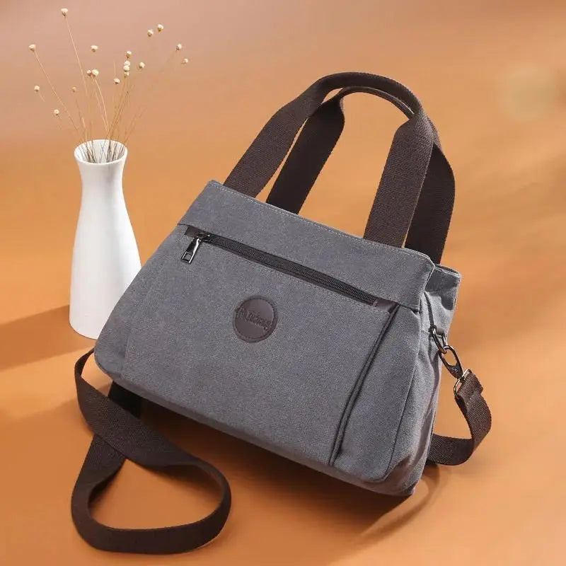 Retro Casual Women's Bag Canvas Women Handbag Shoulder Messenger Large-capacity Multi-compartment