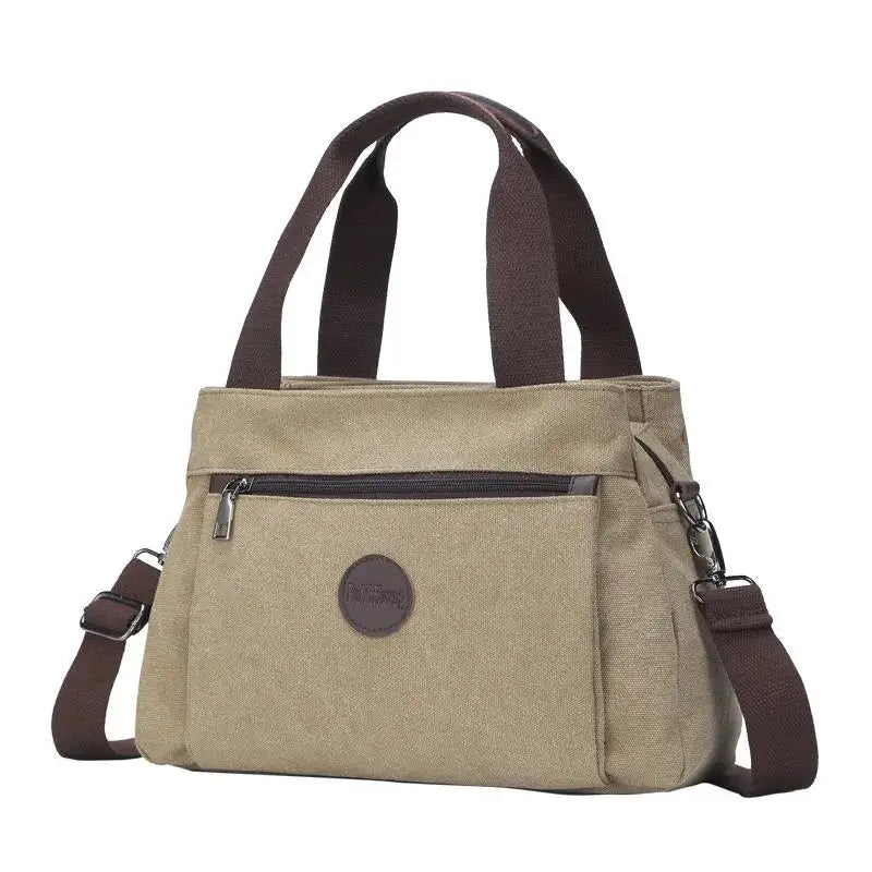 Retro Casual Women's Bag Canvas Women Handbag Shoulder Messenger Large-capacity Multi-compartment