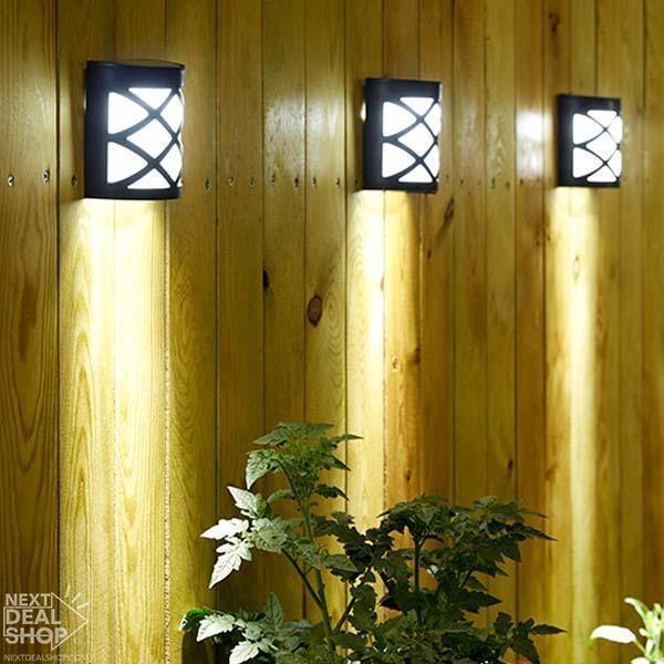 Luz LED de Parede para Jardim com Painel Solar